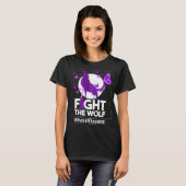 Lupus Awareness Month vecht tegen de Wolf Paarse R T-shirt (Voorkant volledig)