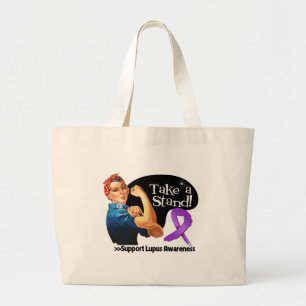 Lupus Awareness Neem een standaard Grote Tote Bag