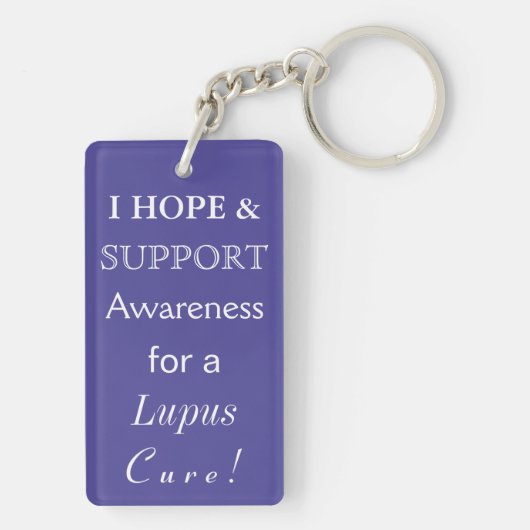 Lupus Awareness Paars Ribbon Angel Sleutelhanger (achterkant)