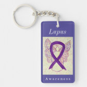Lupus Awareness Paars Ribbon Angel Sleutelhanger (Voorkant)
