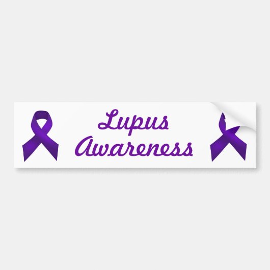 Lupus Awareness Paars Ribbon Bumpersticker (Voorkant)