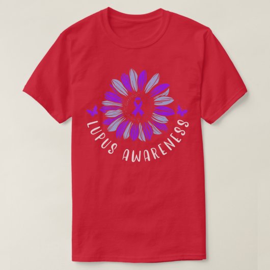 Lupus Awareness Paars Ribbon SLE Autoimmune Disea T-shirt (Design voorkant)