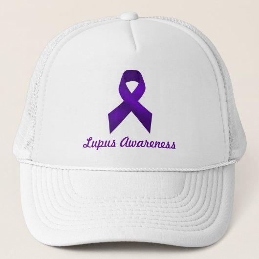 Lupus Awareness Paars Ribbon Trucker Pet (Voorkant)