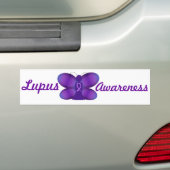 Lupus Awareness paarse fairy vlinder Bumpersticker (Op auto)
