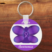 Lupus Awareness paarse fairy vlinder Sleutelhanger (Voorkant)