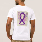 Lupus Awareness Paarse Ribbon Angel - Aangepast T- T-shirt (Achterkant)