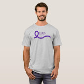 Lupus Awareness Paarse Ribbon Beads T-shirt (Voorkant volledig)