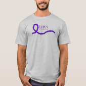 Lupus Awareness Paarse Ribbon Beads T-shirt (Voorkant)