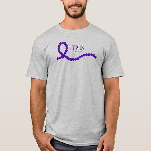 Lupus Awareness Paarse Ribbon Beads T-shirt (Voorkant)