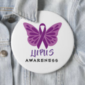 Lupus Awareness Paarse Ribbon Butterfly Ronde Button 6,0 Cm (In situ)