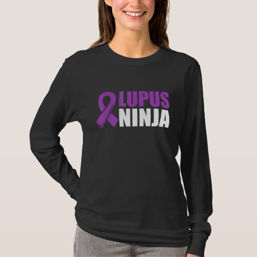 Lupus Awareness Purple Ribbon Lupus Warrior T-shirt (Voorkant)