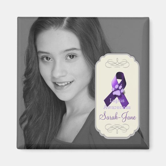 Lupus Awareness Ribbon foto aandenken Magneet (Voorkant)