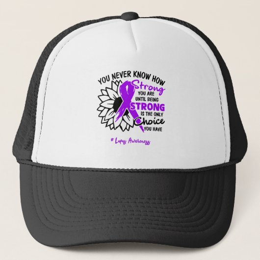 Lupus Awareness Ribbon Support Giften Trucker Pet (Voorkant)