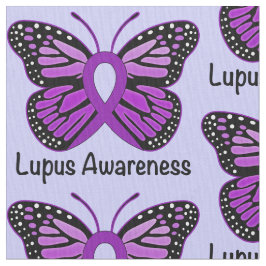 Lupus Awareness Ribbon with Butterfly Stof