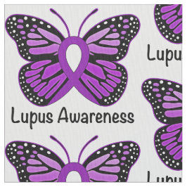 Lupus Awareness Ribbon with Butterfly Stof