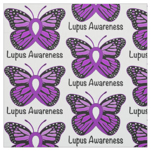 Lupus Awareness Ribbon with Butterfly Stof