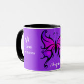 Lupus Awareness Support Paars Add Name Butterfly Mok (Voorkant links)