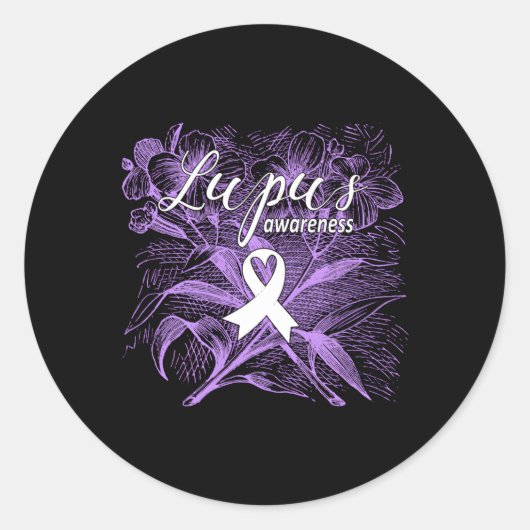 Lupus Awareness Support Strong Diva Survivor Purpl Ronde Sticker (Voorkant)