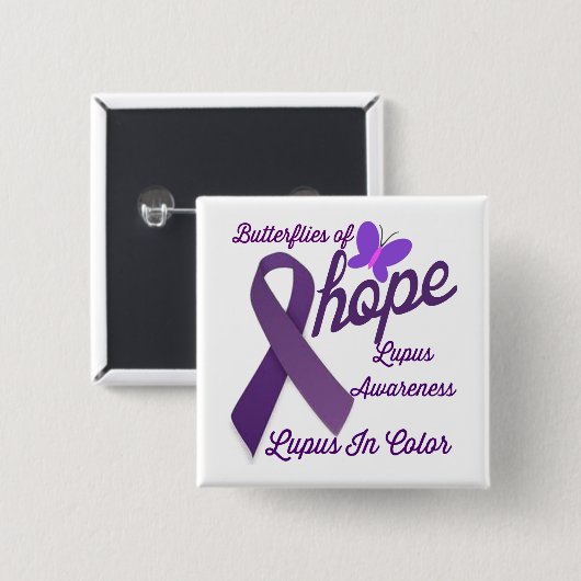 Lupus Awareness Vierkante Button 5,1 Cm (Voorkant /achterkant)