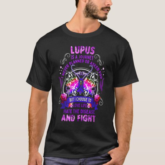 Lupus Awareness Warrior Love Life Hate Lupus T-shirt (Voorkant)