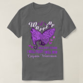 Lupus Awareness Warrior Paars Ribbon Butterfly Wo T-shirt (Design voorkant)