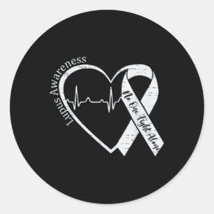 Lupus Awareness Warrior Paarse Ribbon Auto-immuun Ronde Sticker