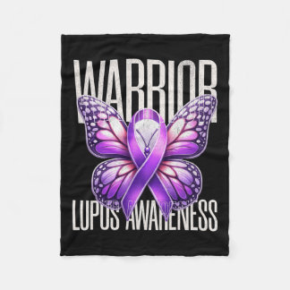 Lupus Awareness Warrior Survivor Paarse Butterfly Fleece Deken