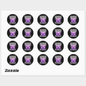 Lupus Awareness Warrior Survivor Paarse Butterfly Ronde Sticker (Vel)