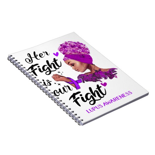 Lupus Bewustmaking Haar strijd is onze strijd Notitieboek (Rechterzijde)