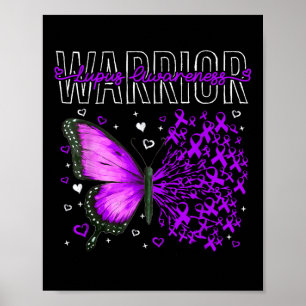 Lupus Bewustzijn Krijger Overlevende Paarse Vlinde Poster