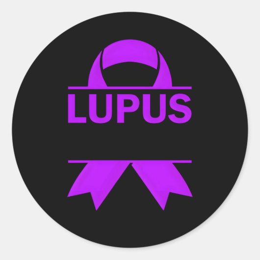 Lupus bewustzijn Lupus Warrior Lupus Ninja Ronde Sticker (Voorkant)