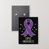 Lupus Bewustzijn Paarse lint Gepersonaliseerde tek Button (Voorkant / Achterkant)