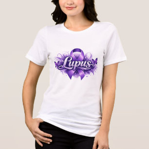 Lupus Bewustzijn Paarse Vlinder Warrior Ondersteun Tri-Blend Shirt