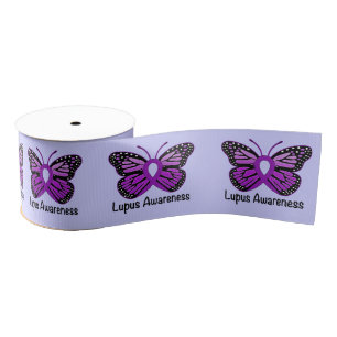 Lupus Butterfly Awareness Ribbon 3" Grosgrain Lint