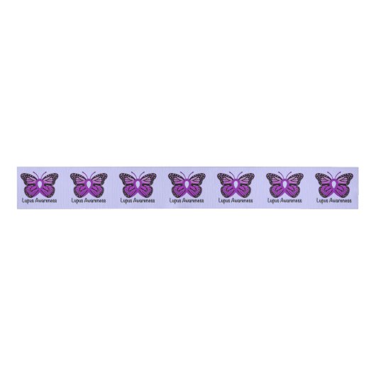 Lupus Butterfly Awareness Ribbon 3" Grosgrain Lint (Voorkant)