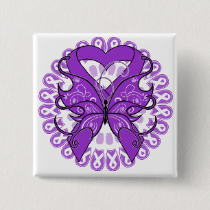Lupus Butterfly Circle of Ribbons Vierkante Button 5,1 Cm