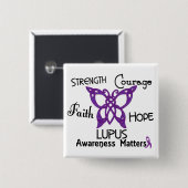 Lupus Celtic Butterfly 3 Vierkante Button 5,1 Cm (Voorkant /achterkant)