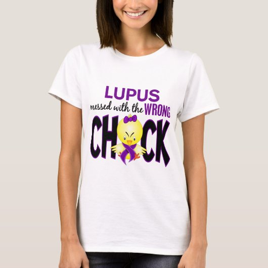 Lupus die met de verkeerde kuiken is gecommuniceer t-shirt (Voorkant)