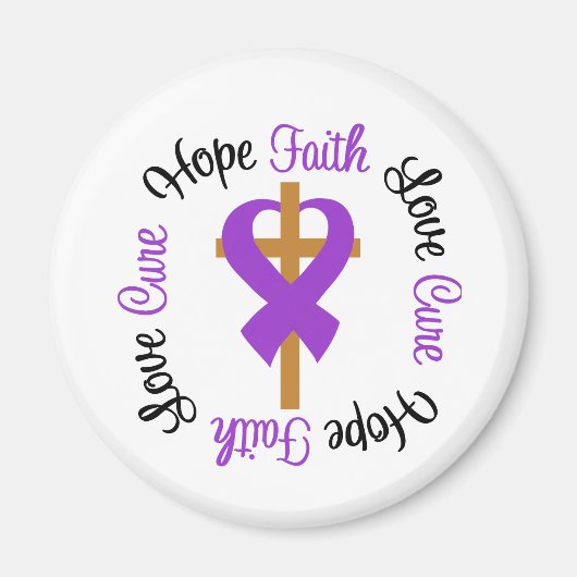 Lupus Faith Hope Love Cross Magneet (Voorkant)