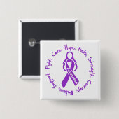 Lupus Fight Cure Hope Logo Vierkante Button 5,1 Cm (Voorkant /achterkant)
