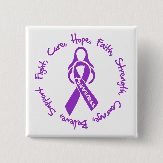 Lupus Fight Cure Hope Logo Vierkante Button 5,1 Cm (Voorkant)