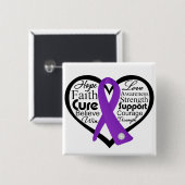 Lupus Heart Ribbon Collage Vierkante Button 5,1 Cm (Voorkant /achterkant)