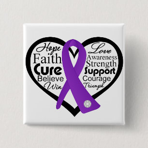 Lupus Heart Ribbon Collage Vierkante Button 5,1 Cm