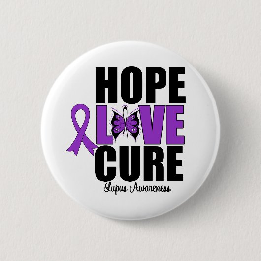 Lupus Hope Love Cure Ronde Button 5,7 Cm (Voorkant)