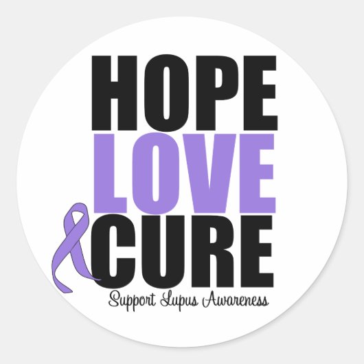 Lupus Hope Love Cure Ronde Sticker (Voorkant)
