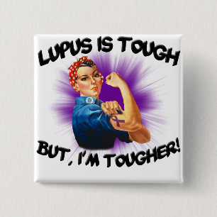 Lupus is hard... Maar ik ben Tougher Vierkante Button 5,1 Cm