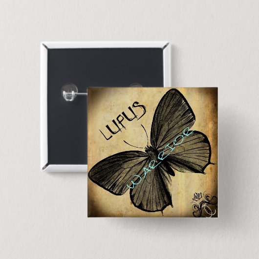 lupus krijger vierkante button 5,1 cm (Voorkant /achterkant)