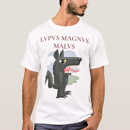 Lupus Magnus Malus (de grote slechte wolf) T-shirt (Voorkant)