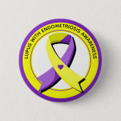 Lupus met Endometriose Awareness Hart Ronde Button 5,7 Cm (Voorkant)