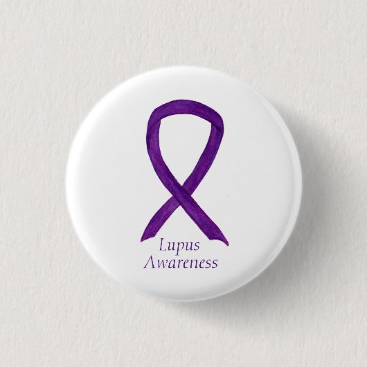 Lupus Paars Awareness Ribbon Custom Art Pin Ronde Button 3,2 Cm (Voorkant)